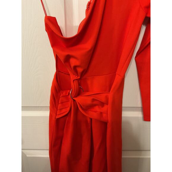 Revolve Alexis Orange Red Royale One Shoulder Cut-Out Midi Dress, M - Picture 8 of 13